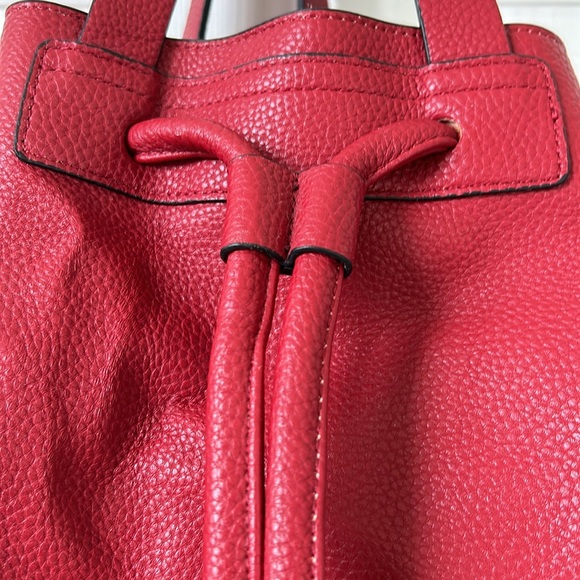 Zara drawstring hobo style backpack with top handles. All leather. - Picture 2 of 16